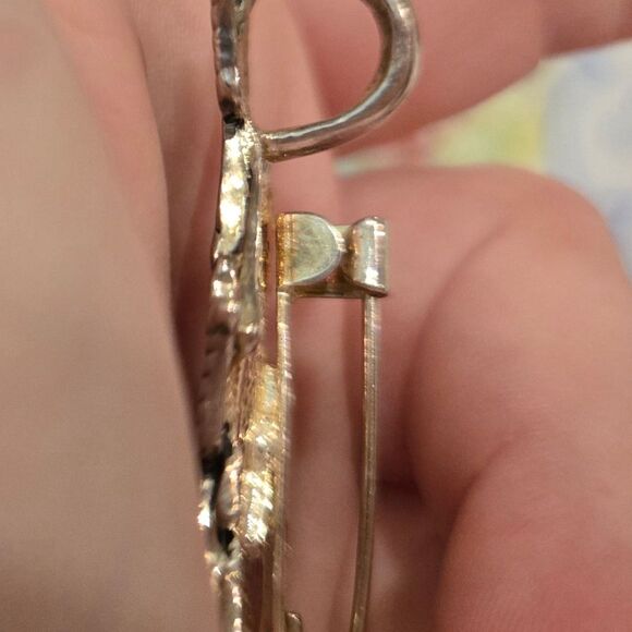 🎄🛍❤️VINTAGE Silver Angel Brooch STAMPED MJ - Picture 4 of 8